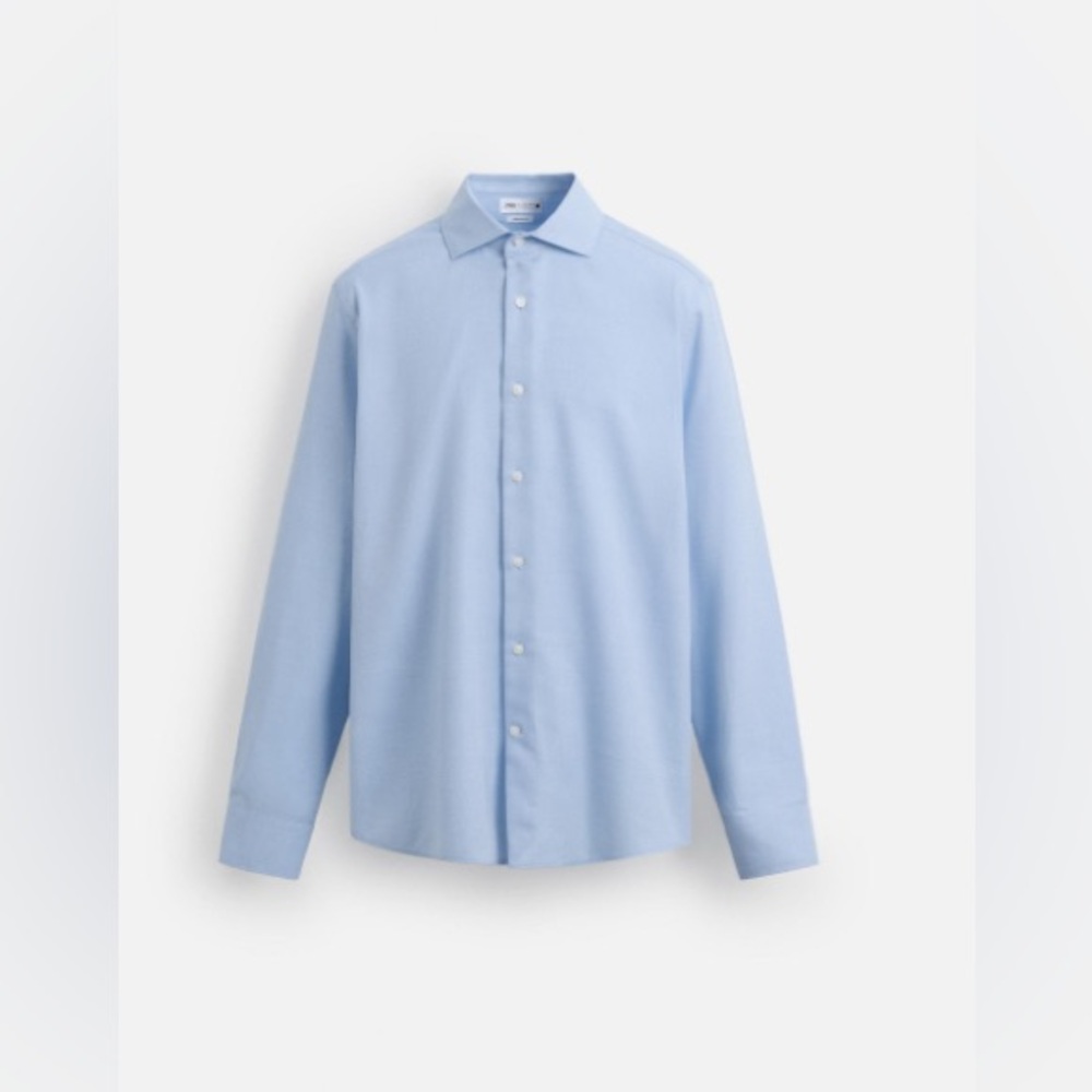 Zara Sky Blue Men's Dress Shirt - Picture 2 of 10